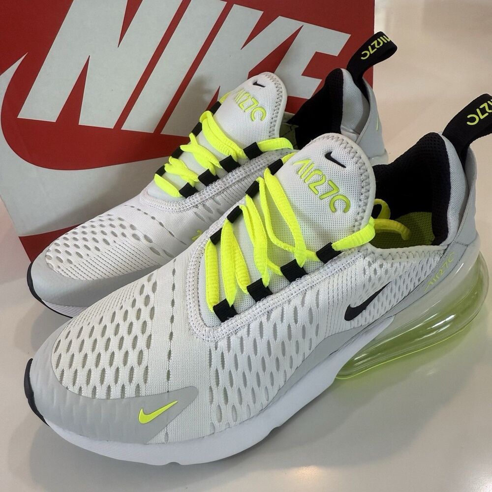 Nike Air Max 270 GS DO1382-100 White/Volt/Pure Platinum Youth Size 6.5Y Women 8